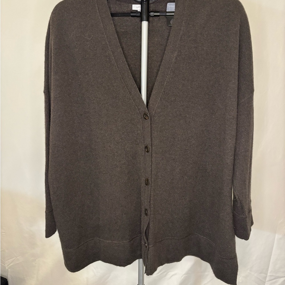 J. Jill Deep Brown Cashmere Cardigan Sweater